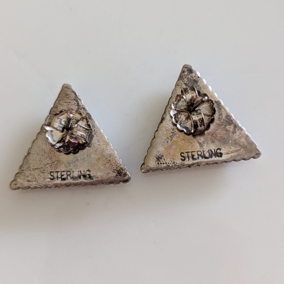 Vintage Native American Zuni Multistone Earrings - Picture 7 of 9